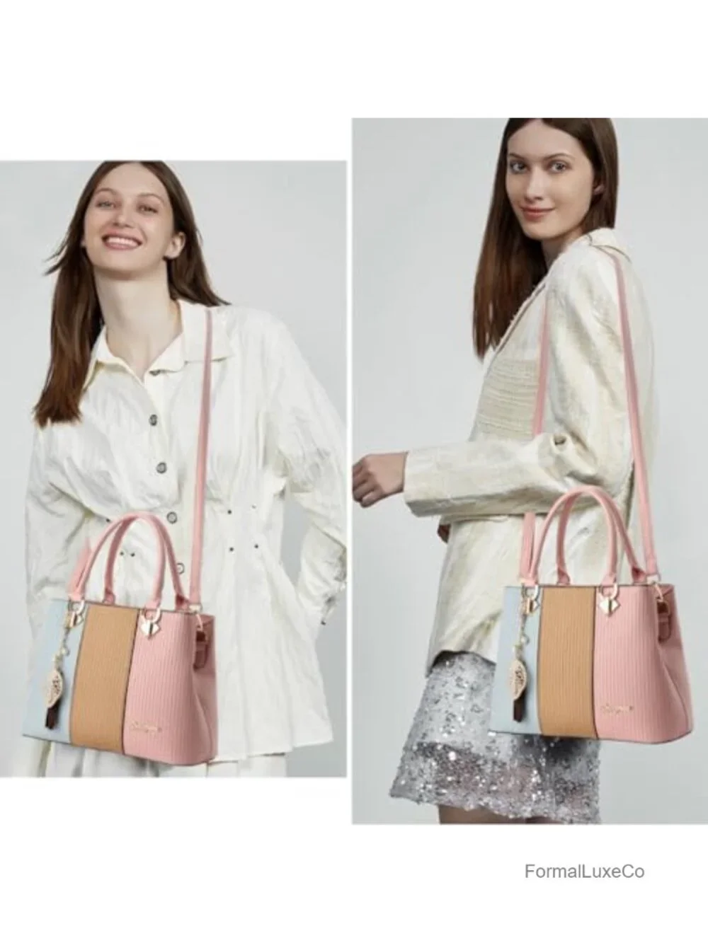 PU Leather Satchel Handbag for Women Crossbody Tote Shoulder Bag